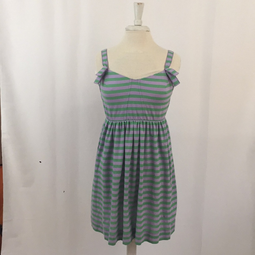 {See by Chloe} Purple & Green Striped Summer Dress